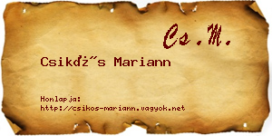 Csikós Mariann névjegykártya