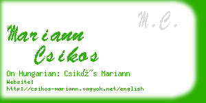 mariann csikos business card